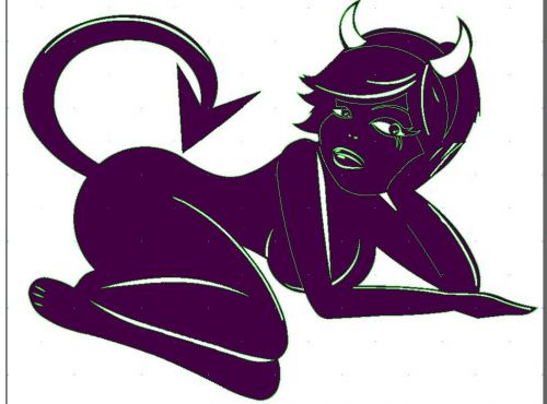 Evil girl DXF file for CNC laser, plasma cutter,or router