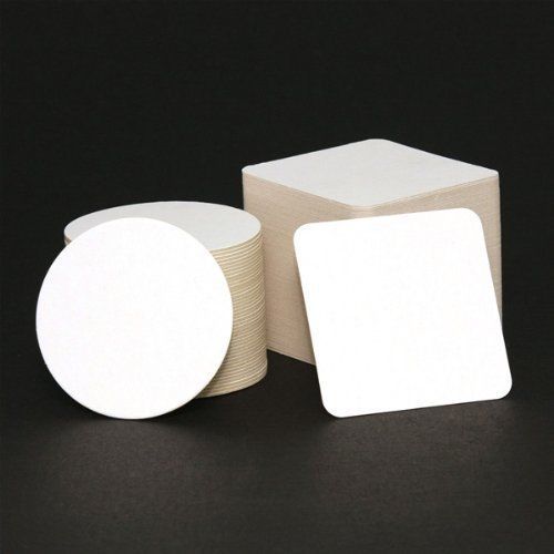 New qty 50 plain white square coasters for sale