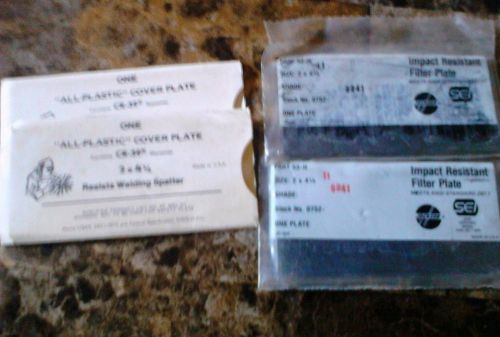 (2) Vtg Jackson New 2&#034; X 4 1/4&#034; Glass Welding Helmet Filter Plates -shade 11