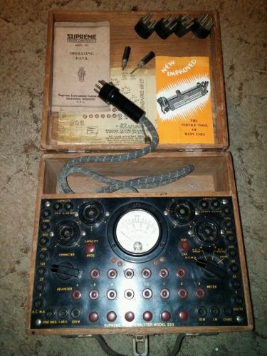 VINTAGE SUPREME MODEL 333 Tube Tester, Radio Analyzer 1930s