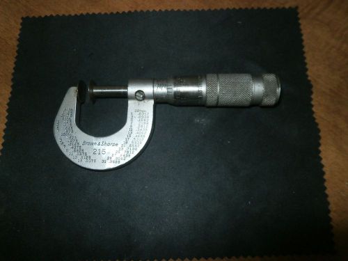 BROWN &amp; SHARPE DISC MICROMETER 0-1 INCH MODEL 215