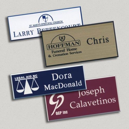 Custom engraved name tag name badge name pin magnet / free shipping for sale