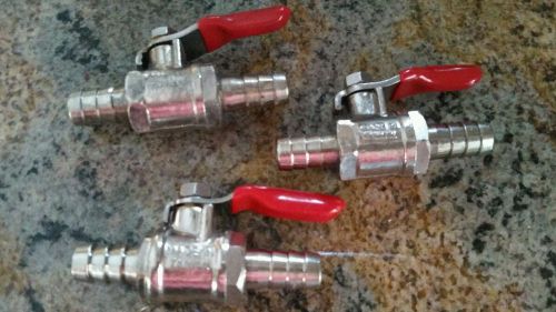 3-inline ball valve shut off barb 3/8&#034; - quick stop flow in soda/ beer lines for sale