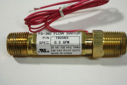 Gems sensors fs-380 series brass high pressure flow switch, inline, piston type, for sale