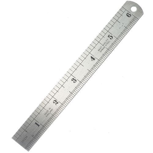 Fisher Stainless Steel Rule - English &amp; Metric Markings 12&#034; 300mm Tools Diy