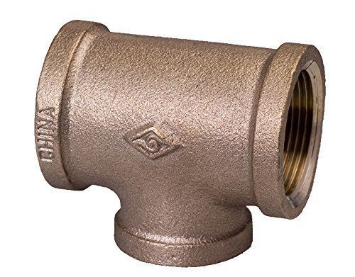 Everflow Supplies BRRT1008-NL 1 X 3/4 X 3/4-Inch Brass Reducing Tee  Lead Free