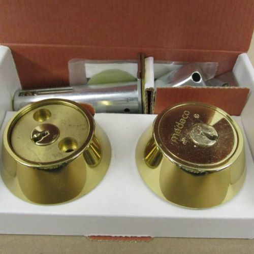 NEW! Medeco Maxum M3 Deadbolt, Bright Brass Double Cylinder, Keys 11T0202-05-FMS