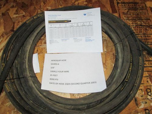 AEROQUIP HYDRAULIC HOSE GH493-6 3/8&#034; 100R12 FOUR WIRE 35 FEET