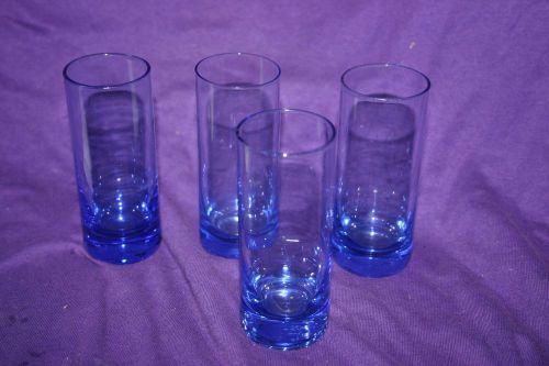 Vintage Blue  Glass Tube Shots Tall