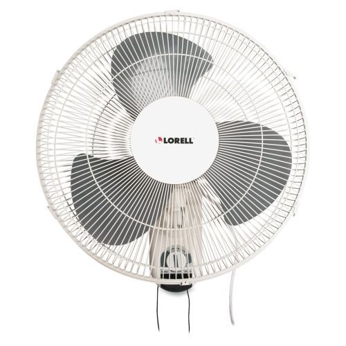 Lorell Wall Mount Fan - 16&#034; Diameter - 3 Speed  - White - LLR49256