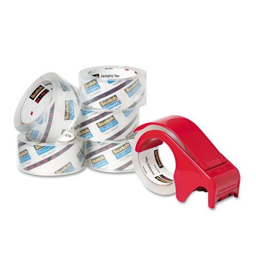 SCOTCH PACKING TAPE AND DISPENSER KIT 6 ROLLS 1 DISPENSER HEAVY DUTY