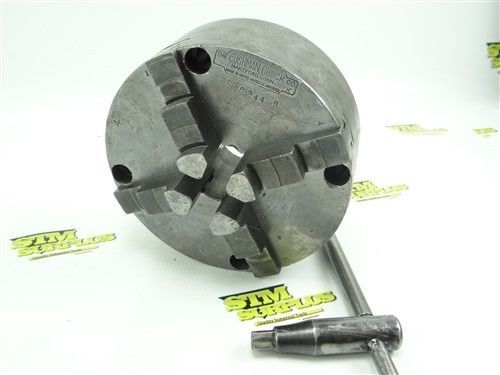 Cushman 6&#034; 4 jaw lathe chuck  flat back + key for sale