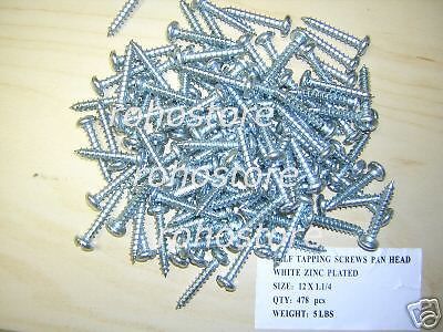 12 x 1-1/4 pan head self tapping sheet metal screw 25 lbs 2390 pcs free ship for sale