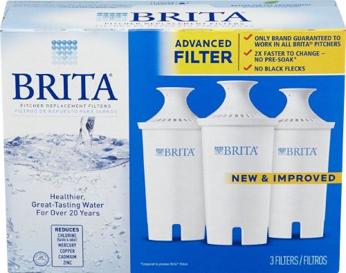 Brita Water Filter Pitcher Replacement Filters, 3 Count (Packaging May Vary)