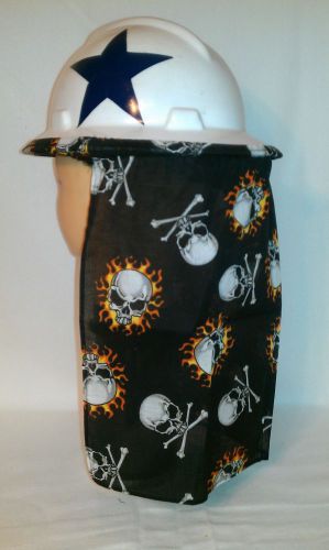 Hard hat neck shade sun protector skulls-n-flames for sale