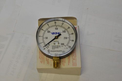 ASHCROFT 35-W1005P-02L-XUL Viking FIRE Sprinkler GAUGE 300 PSI PRESSURE PSI NOS!