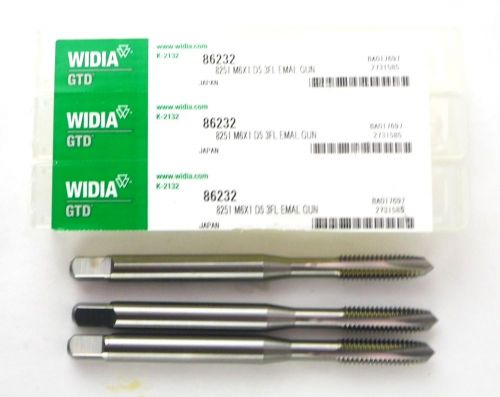 WIDIA GTD 86232 M6x1 D5 3 Flute HSS-E EM-AL Spiral Point Gun Tap QTY 3 A12