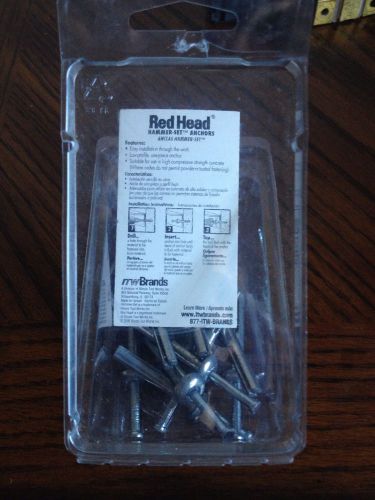 Red Head 10 Pcs- 1/4&#034; x 11/2&#034; Hammer Set Nail Drive Anchors