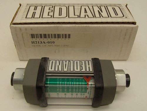 HEDLAND H213A-010, 1/4&#034; FLOW METER, with 3/8&#034; tube adapters &amp; quick disconect