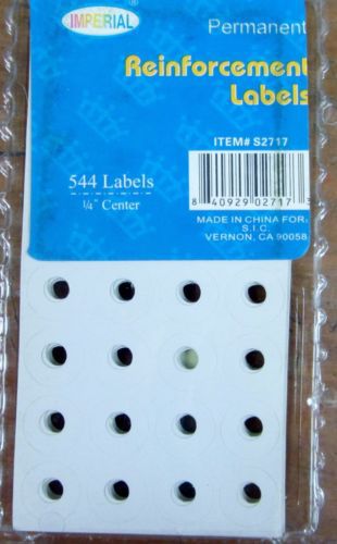 544 White Round Reinforcement Labels 1/4&#034; Center Office School Home