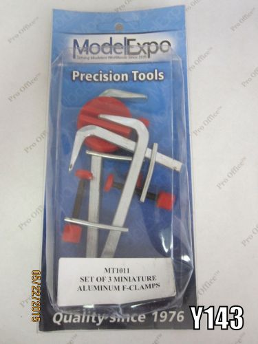 Model Expo Set Of 3 Miniature F-clamps Aluminum Item # MT1011 2&#034;, 3&#034; &amp; 4-1/2&#034;