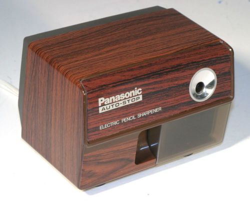 VTG PANASONIC KP-110 ELECTRIC PENCIL SHARPENER WORKS WOOD TONE