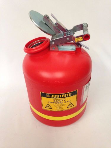 Justrite 14565 disposal can, 5 gal., red, polyethylene for sale