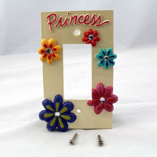 Figi Princess 1-Gang Decorator Rocker Handpainted Resin Wallplate SPR-GRL-101