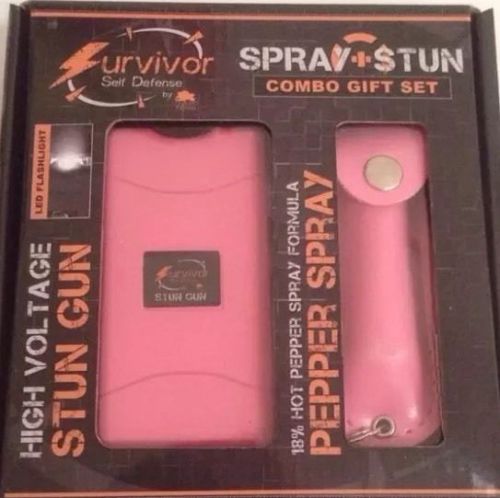 Combo Gift Set Rechargeable Stun Gun+Spray with LED Light - Free Taser Holster