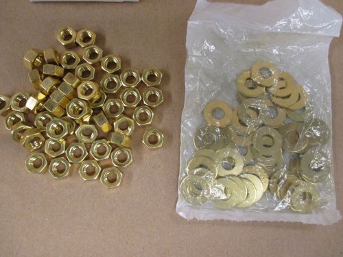 5/16-18 BRASS NUTS &amp; FLAT WASHERS &amp; STUDS  2-1/2&#034; LONG