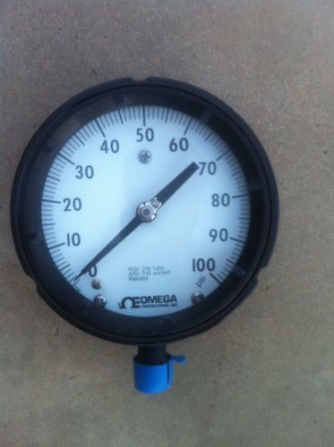 Omega 0-100 PSI Pressure Gauge 4-1/2&#034; Face NEW