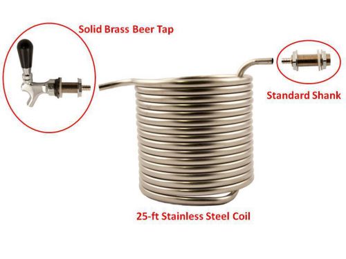 Jockey Box Kegerator Kit 25 foot Stainless Steel SS Coil Draft Box Kit KDBX25