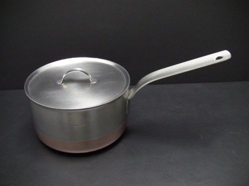 Vintage LEGION UTENSILS Stainless Steel Copper Bottom 2 1/2 Qt Pot w/Lid