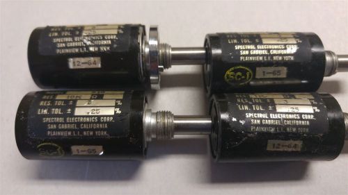 LOT OF 4 SPECTROL PRECISION POTENTIOMETERS POTS MODEL 510 10Kohm/1kOHM/100Kohm/