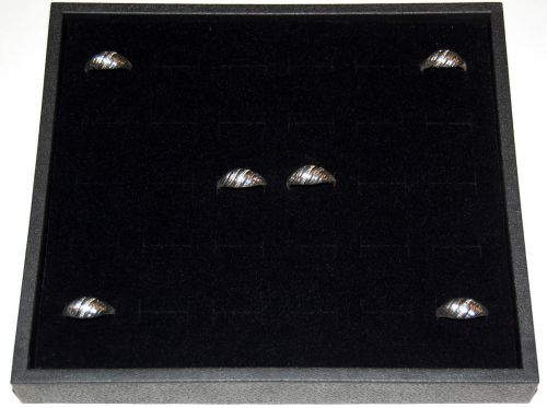 36 slot velvet foam ring holder jewelry display wth plastic stackable tray black for sale