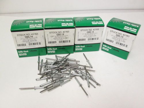 Lot of 200 marson sb6-14 43163 blind rivets 3/16&#034; diameter steel/steel for sale