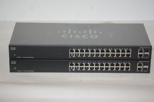 -lot of 2- cisco sf102-24 v02 24-port 10/100 switch with gigabit uplinks for sale