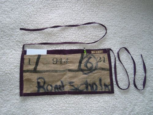 WAIST HALF SHORT APRON  WITH 2 FRONT POCKETS - BURLAP COFFEE BAG