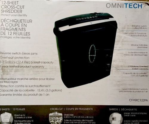 Omnitech 12 Sheet Cross-cut Shredder  Paper Shredder