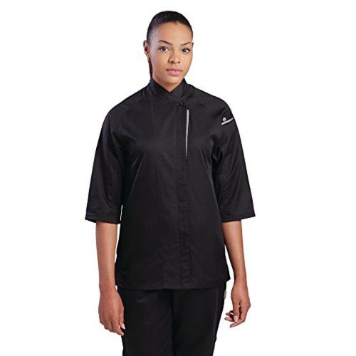 Chef Works VSWO-BLK-XL V-series Verona Women&#039;s Chef Coat Black XL Chef Works