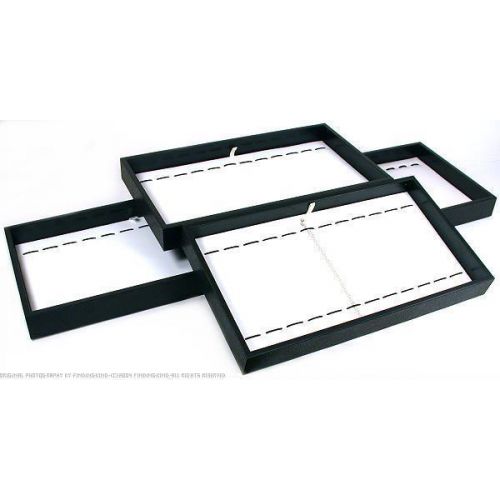 4 12 Slot White Bracelet Display Insert &amp; Black Tray