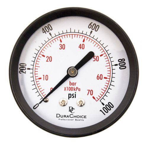 2&#034; Utility Pressure Gauge - Blk.Steel 1/4&#034; NPT Center Back 1000PSI