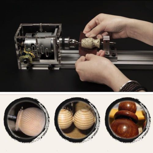 Newest Mini Lathe Beads Machine Polisher Table Saw Mini DIY Wood Lathe 80W 24V