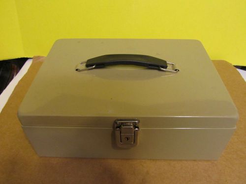 Metal Cash Money Box Lock Locking with plastic money tray