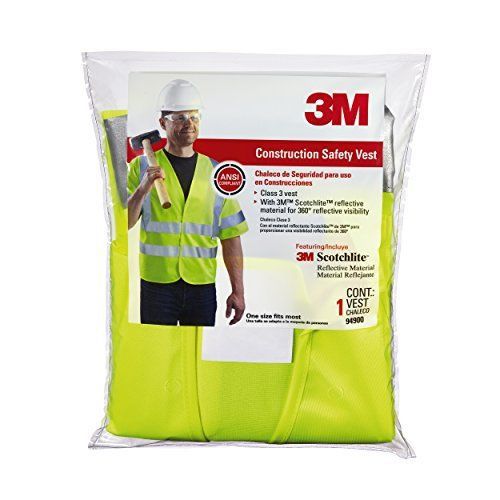 3M (94900-80030) Hi-Viz Vest, Class 3, Short Sleeve, 94900-80030, Yellow