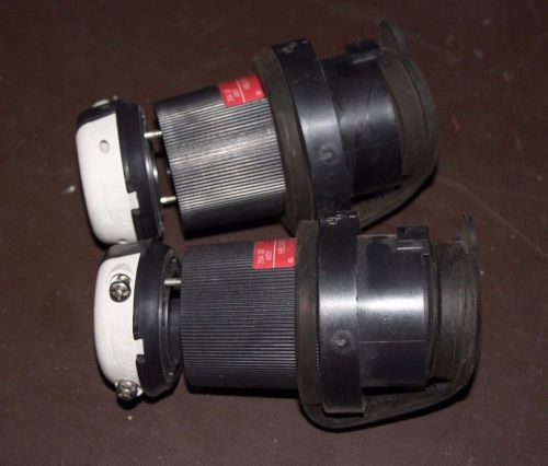 Lot of 2 HUBBELL HBL 2431SW Safety-Shroud Twist-Lock 20A 3PH 480V Plug HBL2431Sw