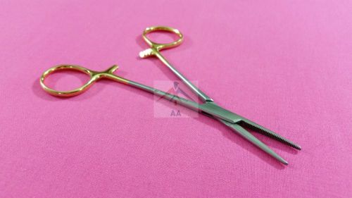 1 PREMIUM GRADE MOSQUITO HEMOSTAT FORCEPS 5&#039;&#039; STRAIGHT GOLD HANDEL