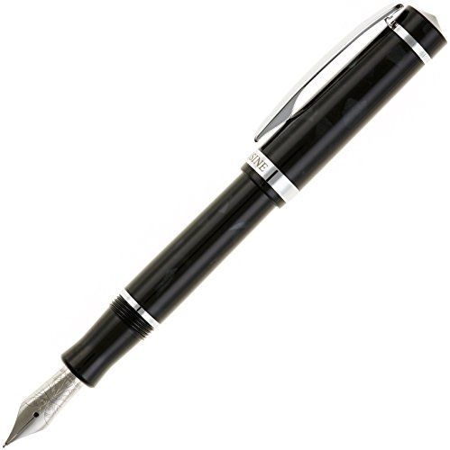 Nemosine Singularity Fountain Pen, Broad German Nib, Black Marble (NEM-SIN-08-B)