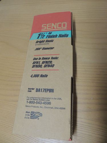 1 Box 4,000 Count Senco 1 1/2&#034;~ 4d Finish Nails~Bright Basic~.069&#034; Diameter