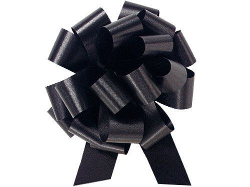 Pull String Bows 5 Inch 20 Loops Black Pkg/12